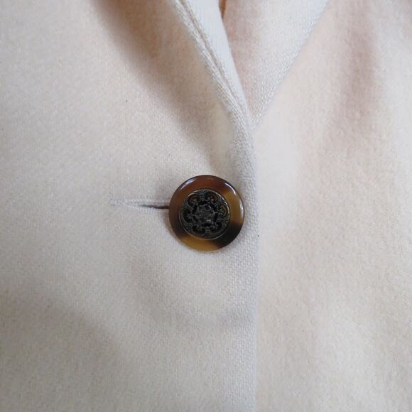 1980s Vintage Talbots Cream Blazer Jacket Twee Glam Retro Vintage Coat Medium - Picture 9 of 11